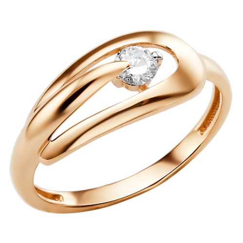 Кольцо, золото, фианит, 011581-1102
